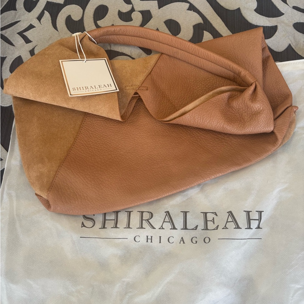 Shiraleah Chic Brown Two Tone Leather Shoulder Bag